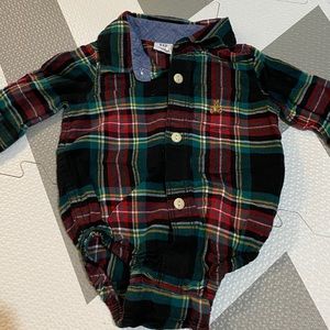 Baby Gap Plaid Long-Sleeved Bodysuit